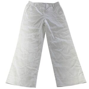J. Crew Pants Womens 2 White Linen Blend Wide Leg Cropped Summer Casual‎